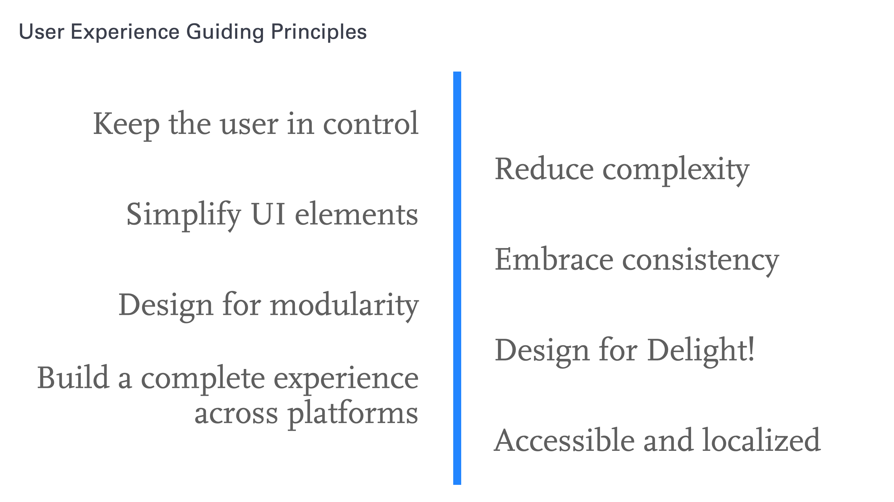 Symphony redesign Guiding Principles