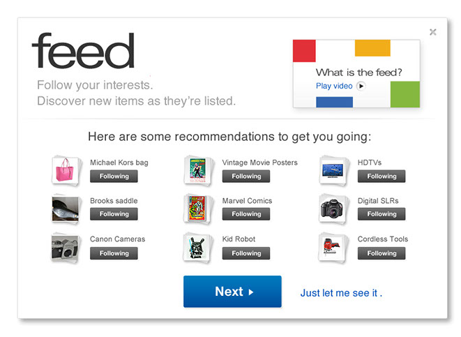 eBay feed onboarding step 2